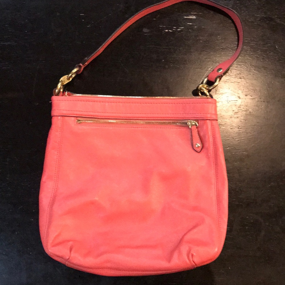 Peach Coach Shoulder Bag with Crossbody Strap - Picture 2 of 4